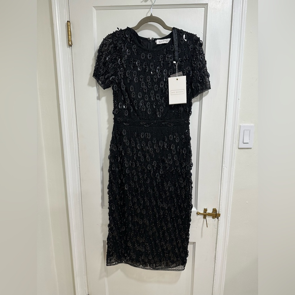 Mac Duggal 93893 Black Sequin Dress (Size 8)